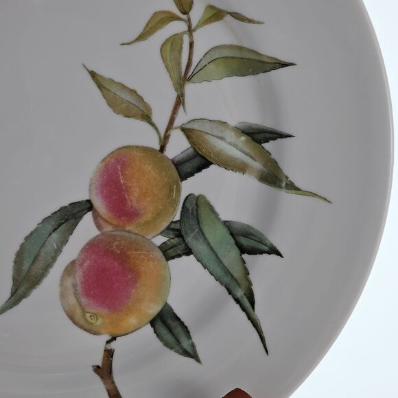 3 Royal Worcester Evesham Dinner Plates 10" fruits vegetables vtg colorful flaw - Picture 4 of 12